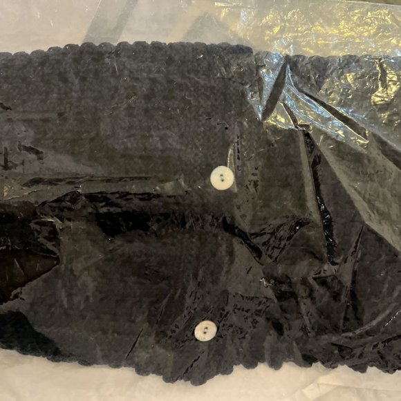 Vince Women's 100% Organic Cotton Crochet Cardigan Sweater Navy Blue XL - Picture 14 of 15